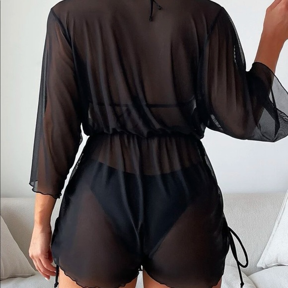 Bohemian 3PC White Bikini Coverup Set S M L - Picture 5 of 8